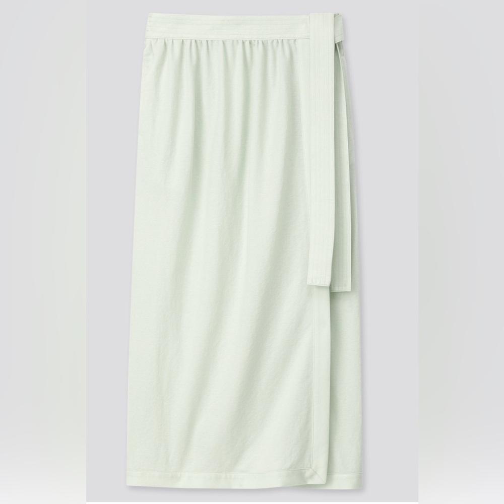 Uniqlo mint belted wrap skirt